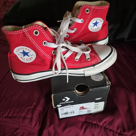 Converse Kids Bright Red High-Tops - Picture 6 of 6
